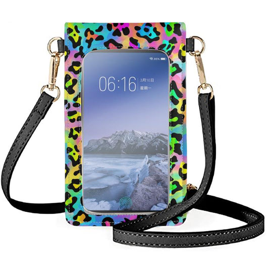 Rainbow Leopard Phone Crossbody Bag -