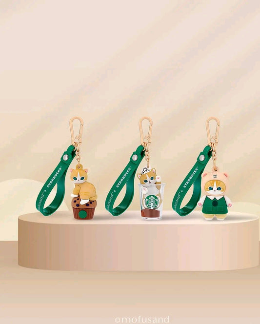 Singapore Exclusive Starbucks Mofusand Cat Keychains AUTHENTIC - Preorder