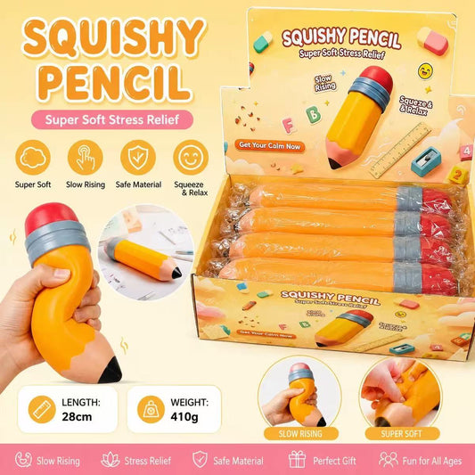 Jumbo Squishy Pencil Sensory Toy -  Preorder - ETA Late Sept.