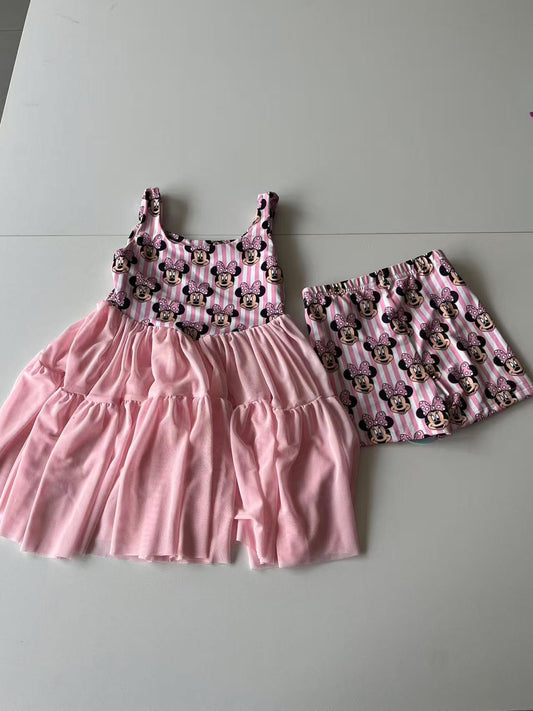 Kid's Minnie Mesh Dress w/ Shorts Underneath- Preorder  - ETA is 4 to 6 weeks