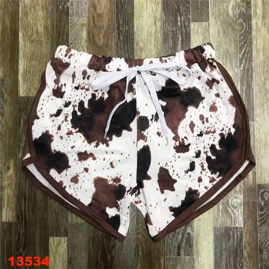 Women's Cow Print Sport Shorts