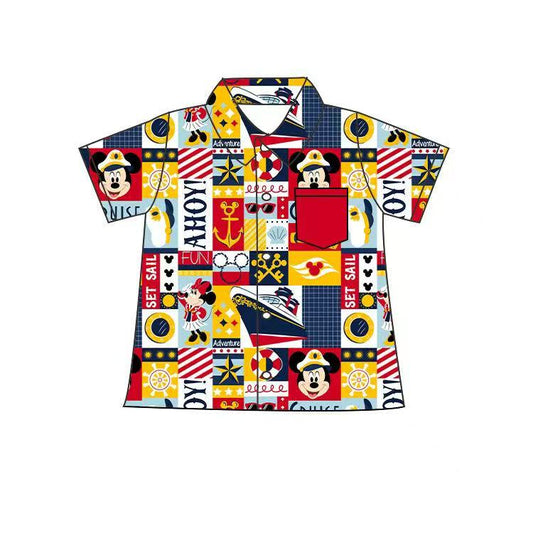 Ahoy Mouse Button Down kid's Shirt- Preorder  -  early April