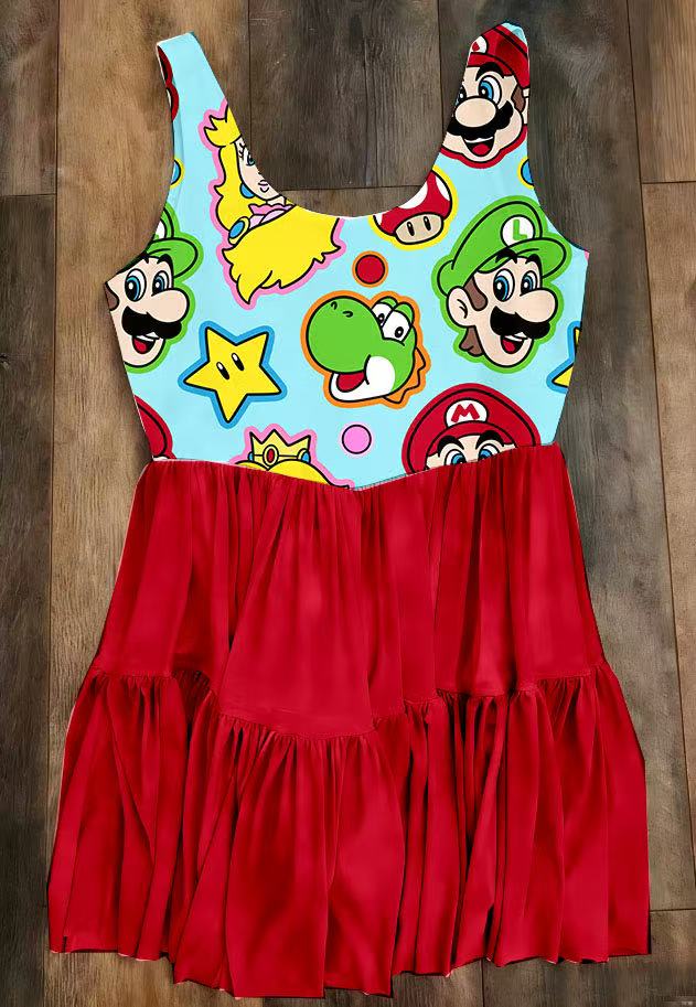 Kid's Mario Mesh Dress w/ Shorts Underneath- Preorder  - ETA early April
