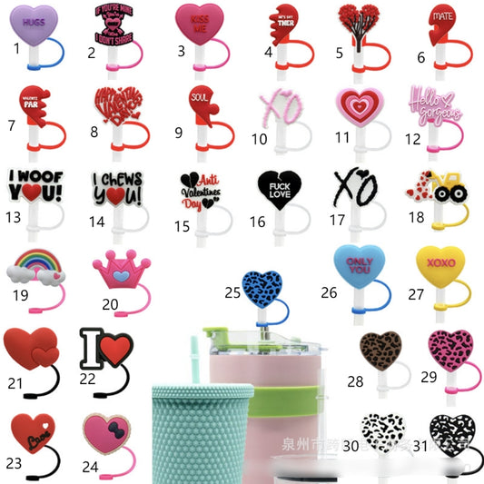 Valentine Straw Toppers - 10 mm