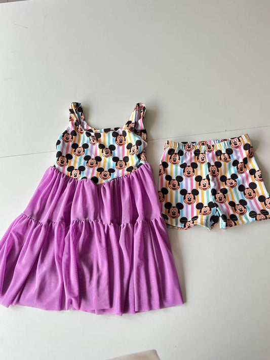 Kid's Micky Mesh Dress w/ Shorts Underneath- Preorder  - ETA is 4 to 6 weeks