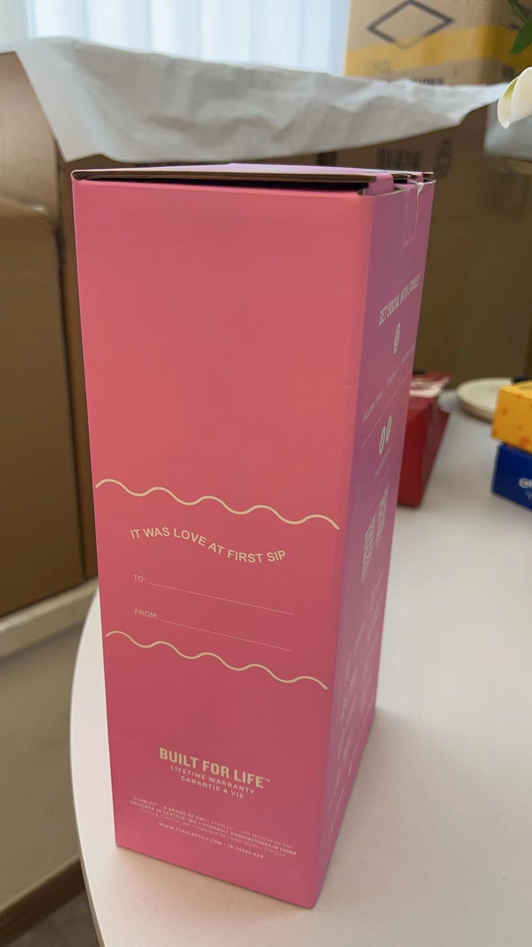 Authentic Pink Valentine Stanley Tumbler, 30 ounce - China Release