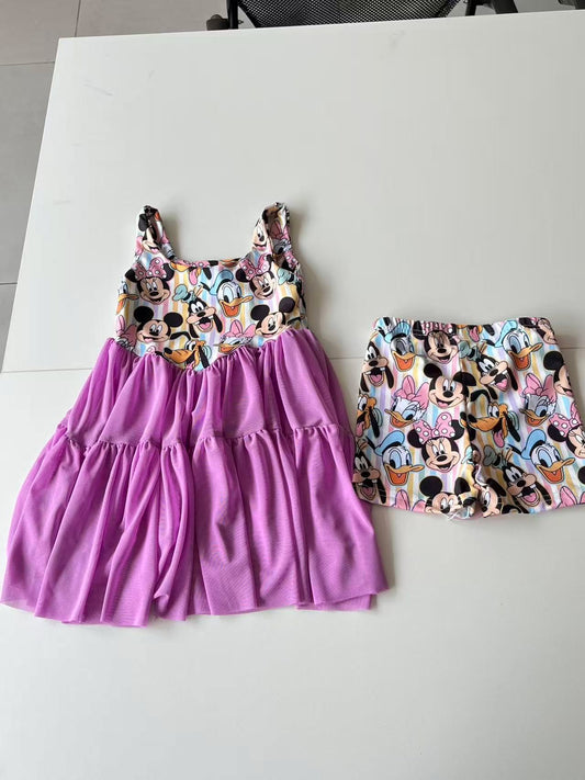 Kid's Fab Five Mesh Dress w/ Shorts Underneath- Preorder  - ETA is 4 to 6 weeks
