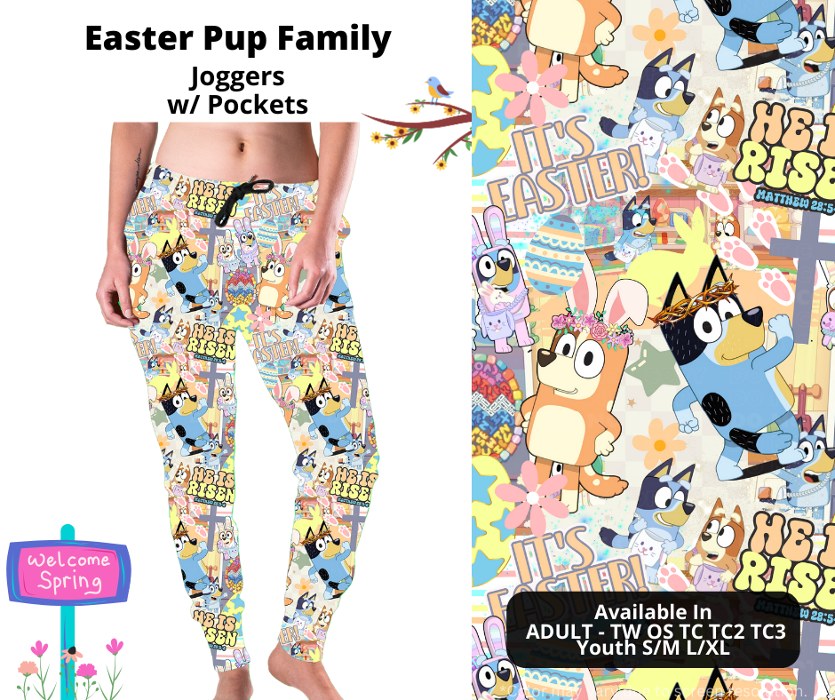 Preorder! Closes 1/22. ETA April. Easter Pup Family Joggers