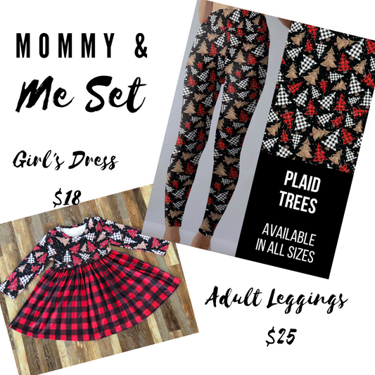 Plaid Christmas Tree Set Mommy & Me Set