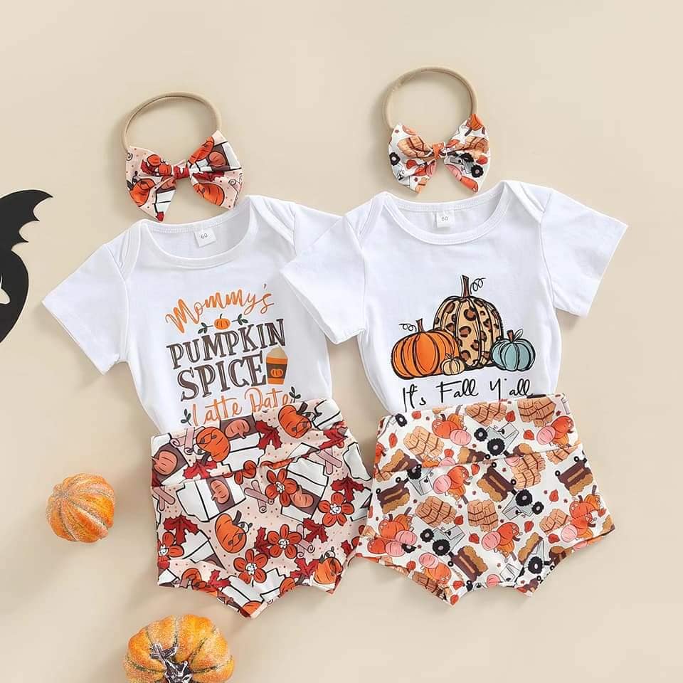 Pumpkin Spice 3 Piece Baby Outfit