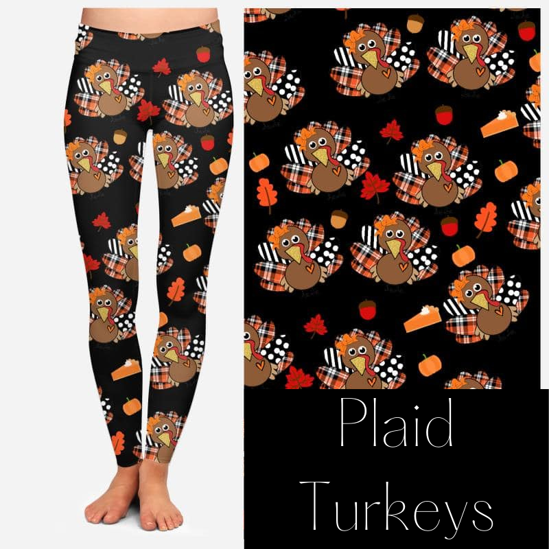 Plaid Turkeys Leggings