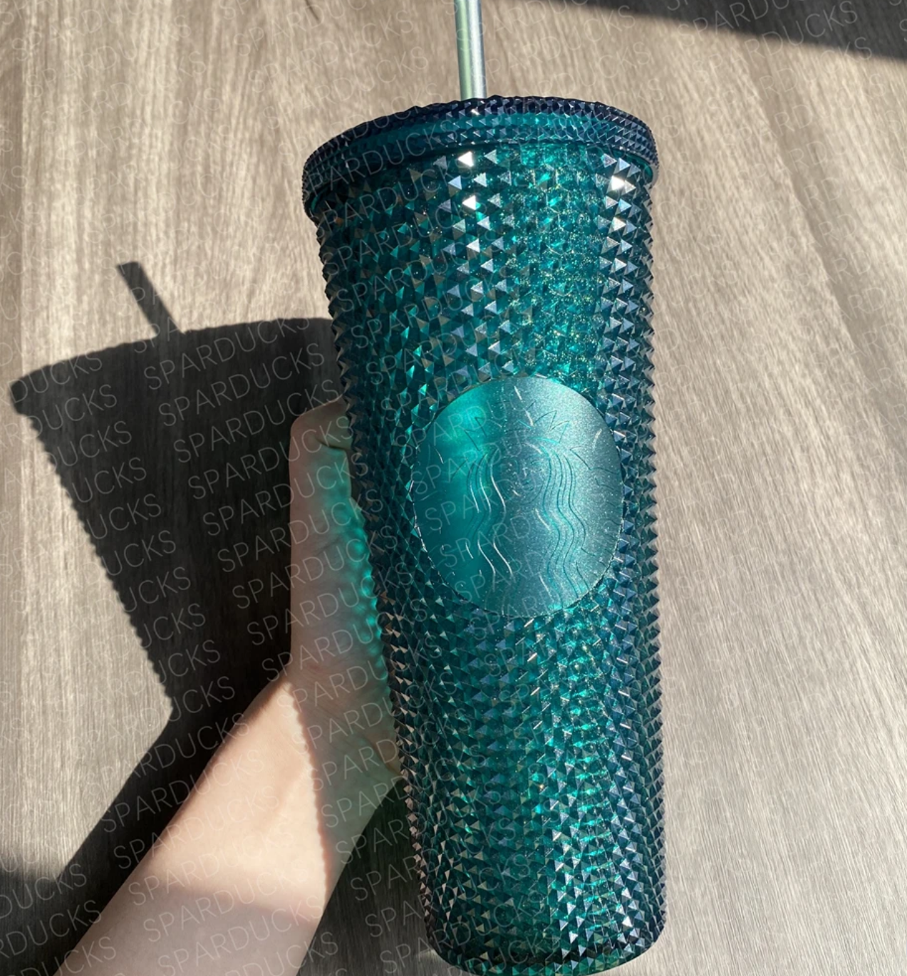 Green kiwi glitter rhinestone custom starbucks cup - Depop