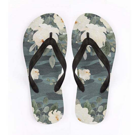 Floral Camo Flip Flops