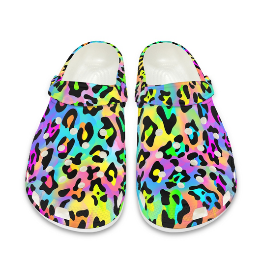 Rainbow Leopard Clogs