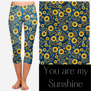 You Are My Sunshine Capri Leggings