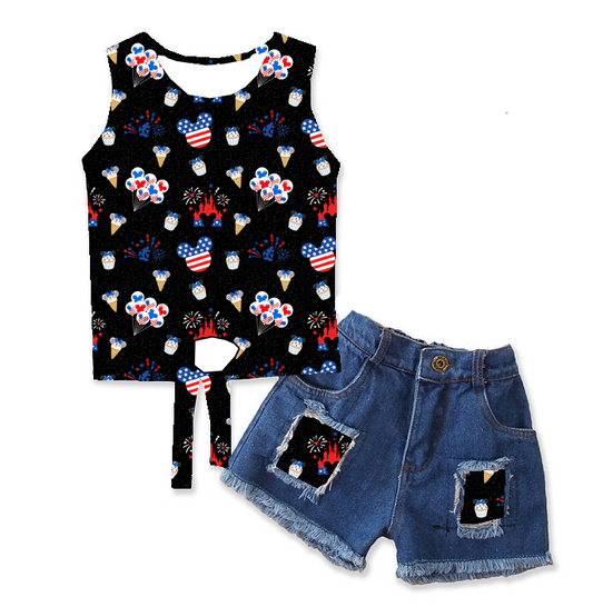 American Mouse Child's Jean Short Set - RTS