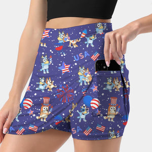 Red, White, & BLUE Skort